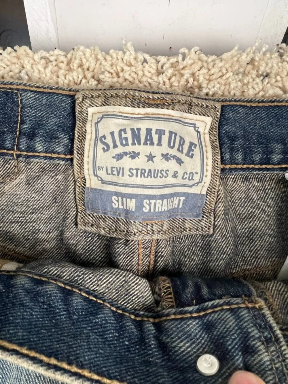 LEVIS Signature Men’s Blue Slim Straight Denim Jeans 38x30 NWT